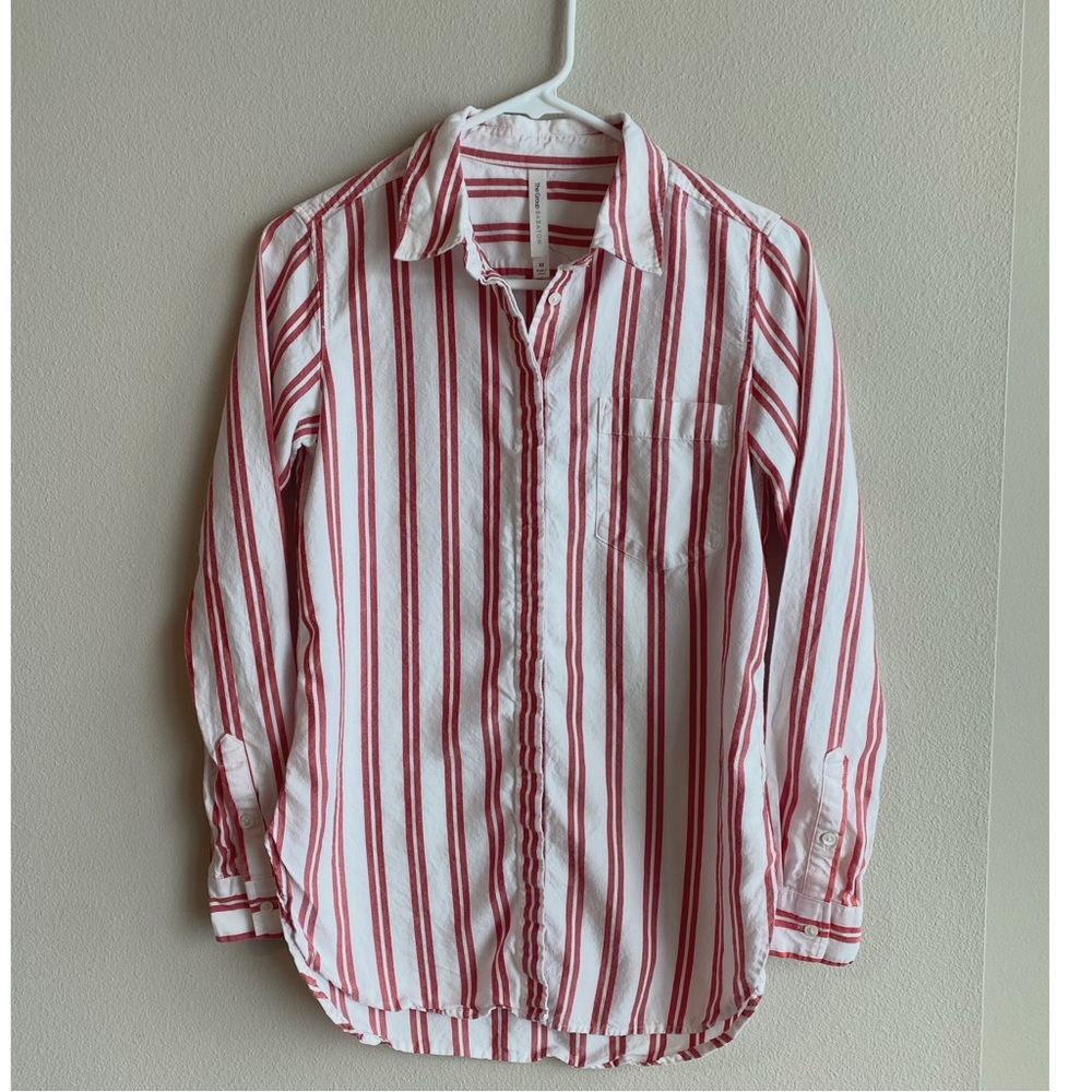 Aritzia The Group Babaton Button Up Stripe Shirt XS